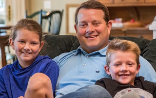 Donnan, diagnosed with aHUS at 39 years old, and his two children